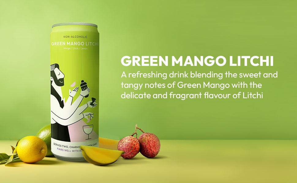 TopCan Green Mango Lichi Mixer (PACK OF 24) - Turn your can into a glass.